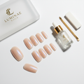 Glazed nude press-on nails medium oval shape