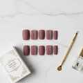 Velvet matte press-on nails short square shape